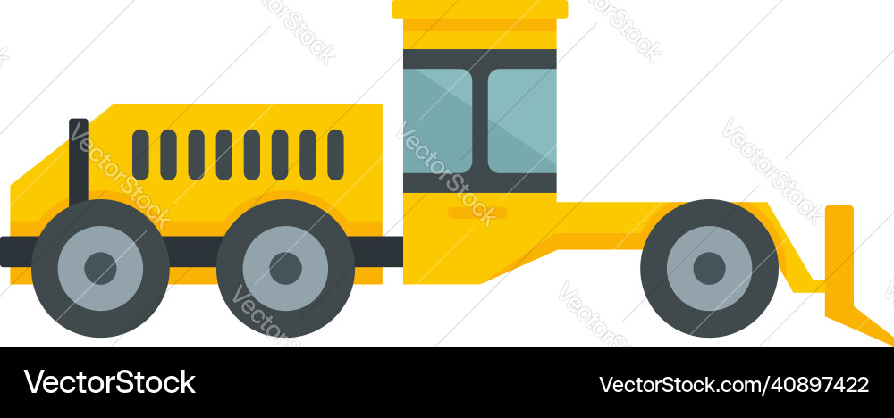 Grader machine hydraulic icon flat isolated Grader machine hydraulic icon flat isolated vector image