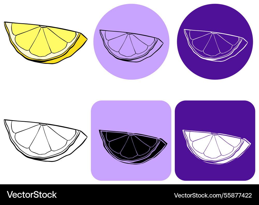 Lemon slice single object logo isolated Vector Image