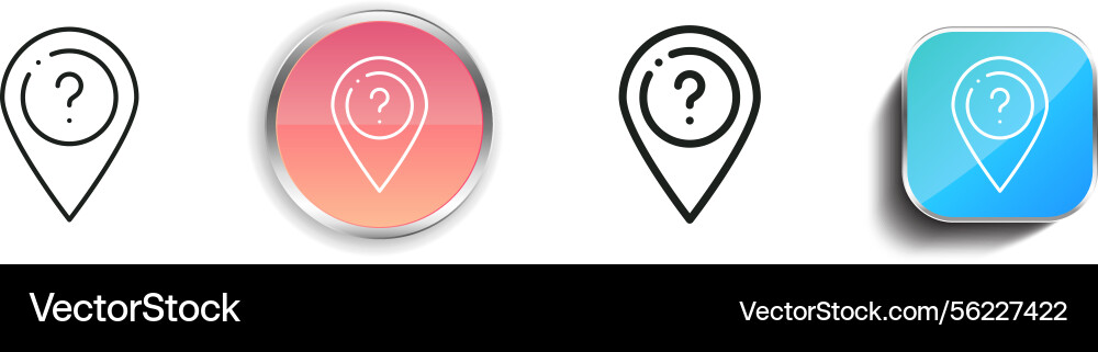 Location icon thin linear regular and button vector image