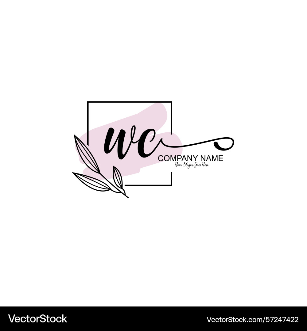Modern botanical wc initial logo collection Modern botanical wc initial logo collection Vector Image