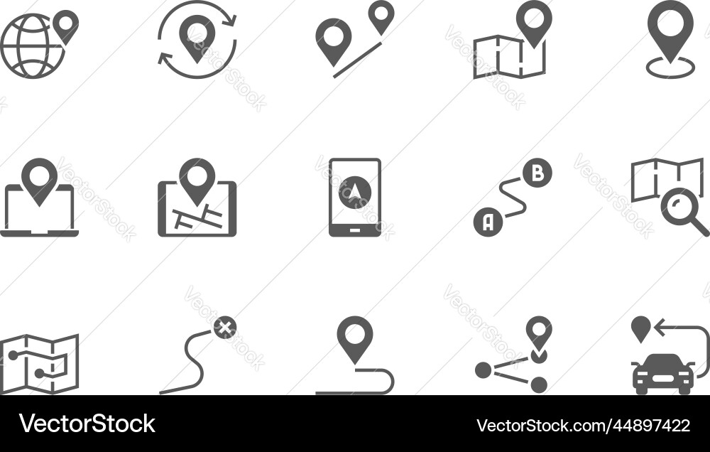 Navigation location and map icons set Navigation location and map icons set vector image