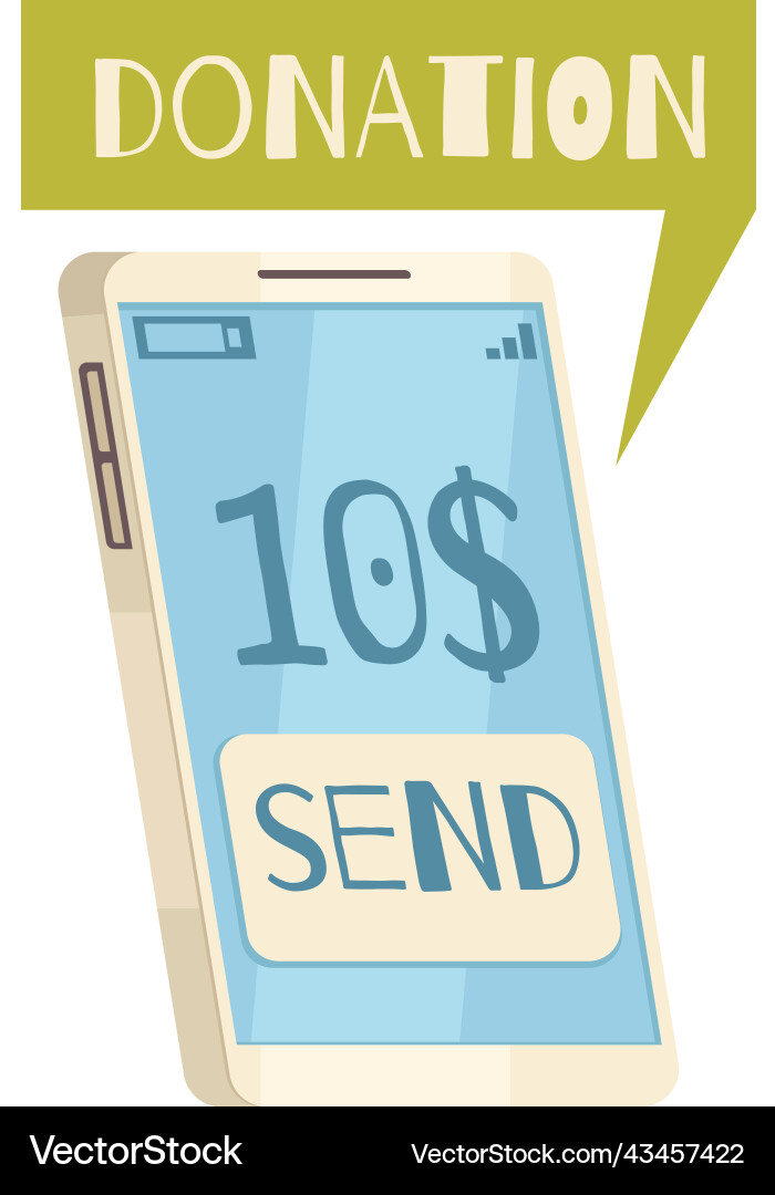 Send donation app composition Send donation app composition vector image