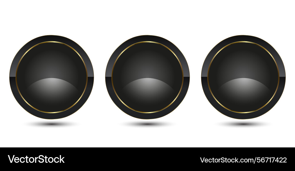 Set of three circle buttons for ui Set of three circle buttons for ui vector image