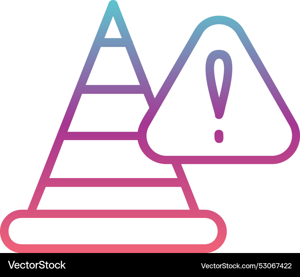 Traffic cone line gradient design Vector Image