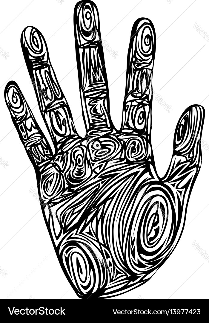 Abstract pattern hand print vector image