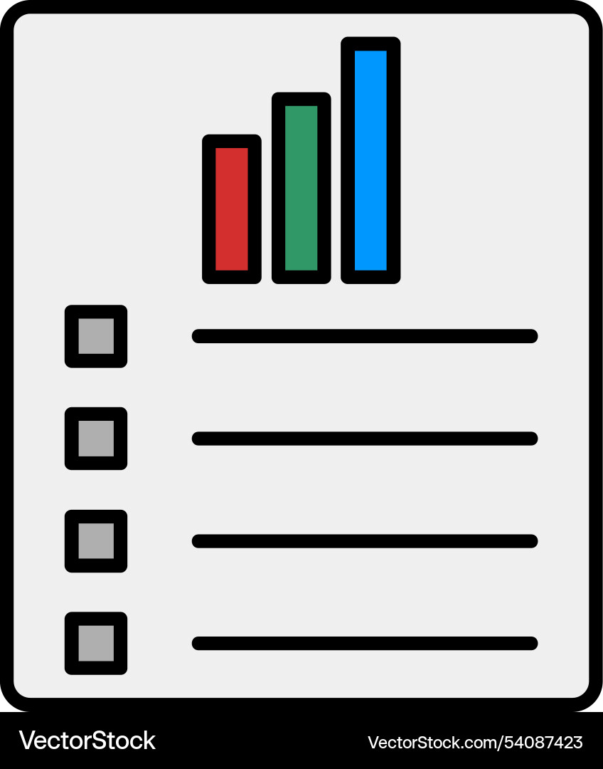 Data report line filled icon design Vector Image