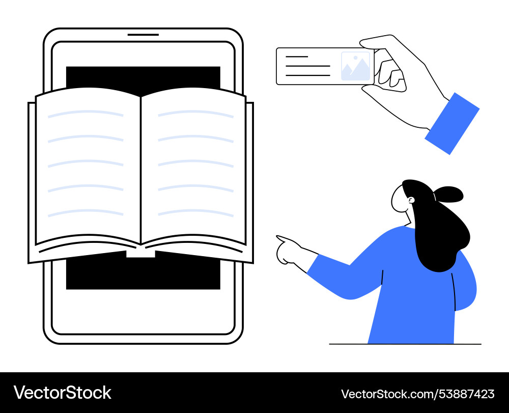 Digital learning and identification open book Digital learning and identification open book vector image