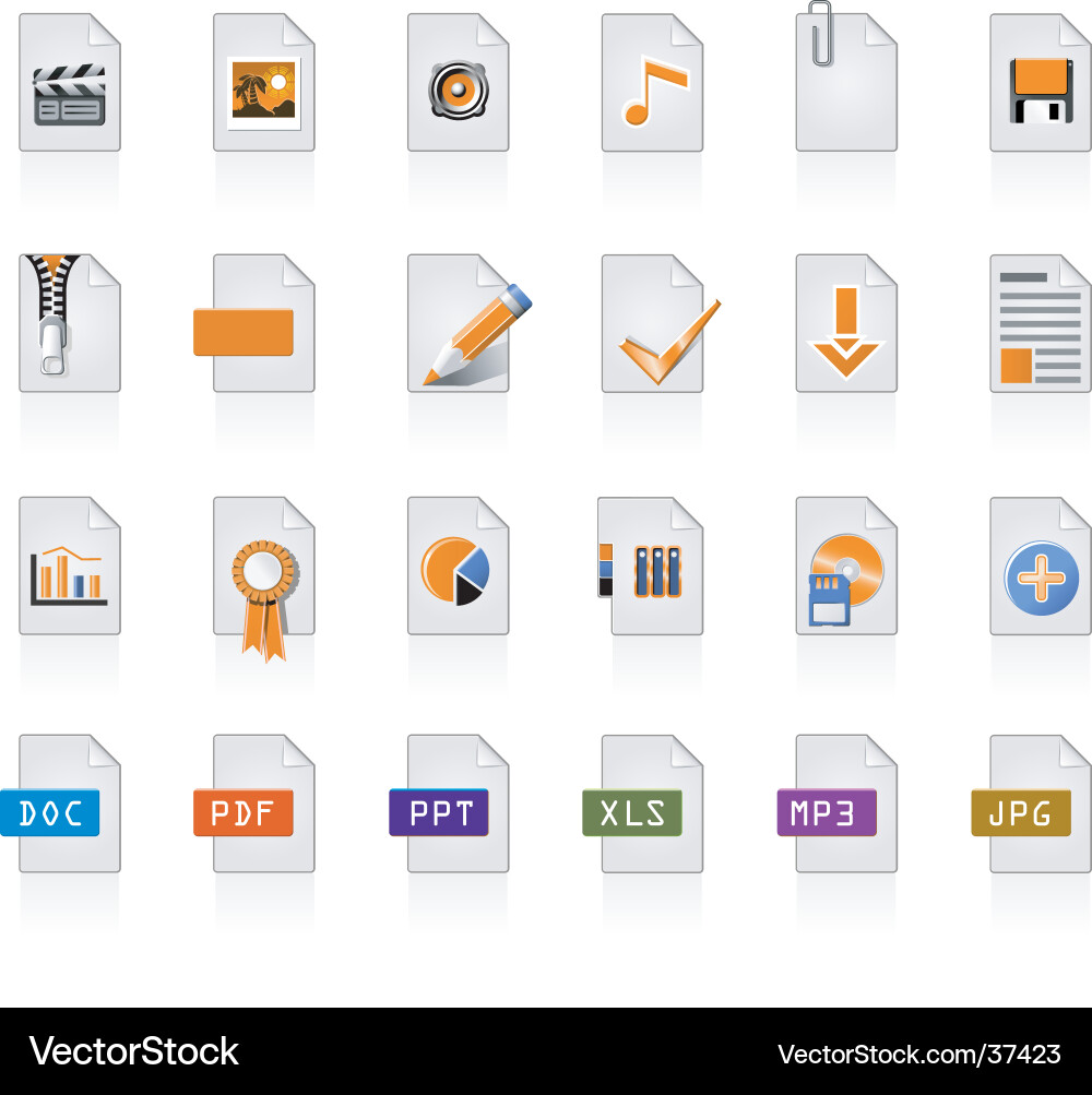 File Format Icons Vector Image