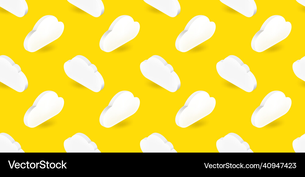 Seamless pattern with clouds 3d Vector Image