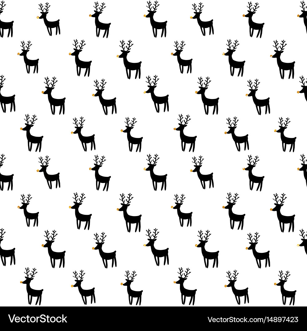 Seamless pattern with rein deers vector image