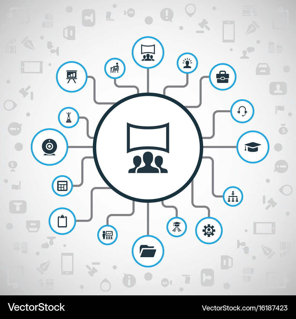 Training Icons Set Royalty Free Vector Image - VectorStock