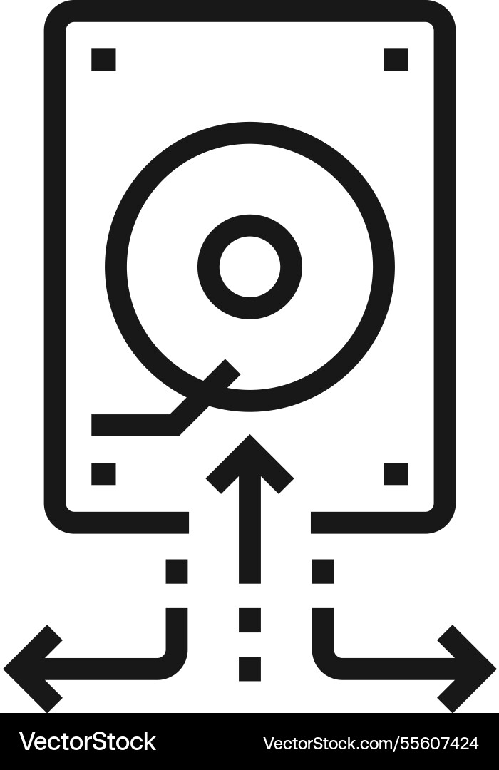 Backup and recovery flat line web icon concept Backup and recovery flat line web icon concept vector image