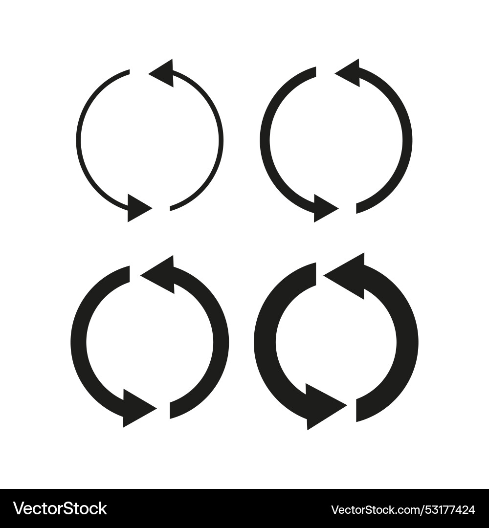 Circle arrows isolated rotate arrow and spinning Circle arrows isolated rotate arrow and spinning vector image