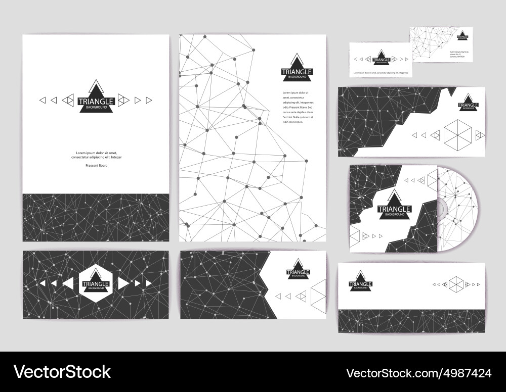 Geometric Triangle Background Template vector image