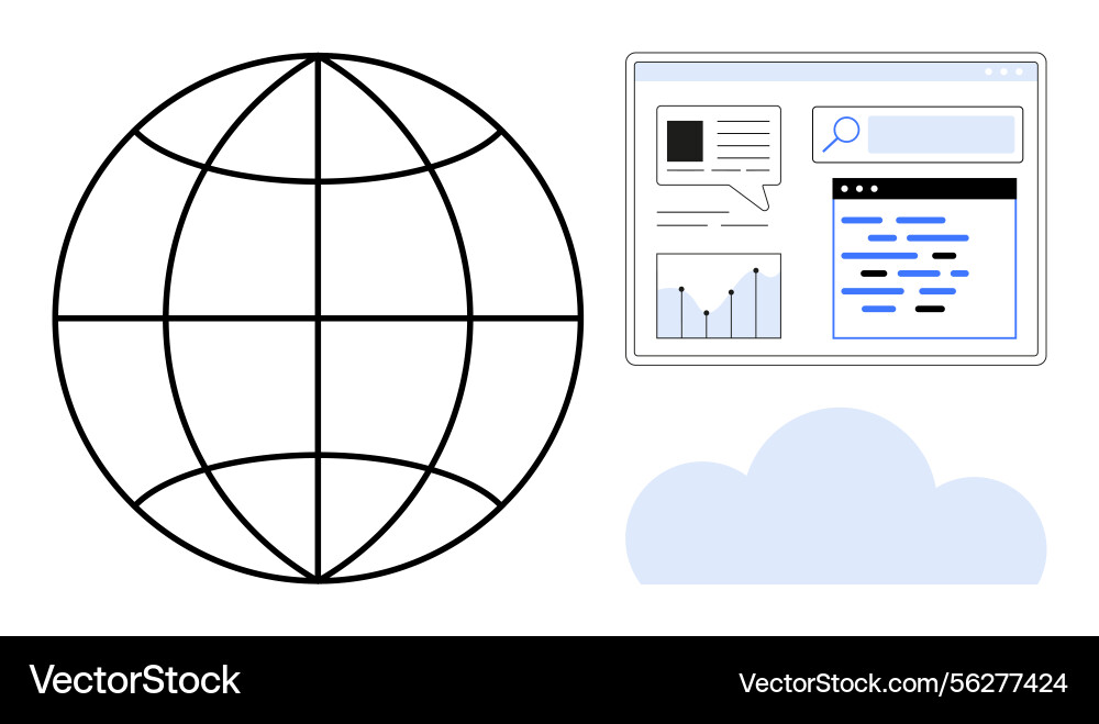 Global connectivity and cloud computing Global connectivity and cloud computing vector image