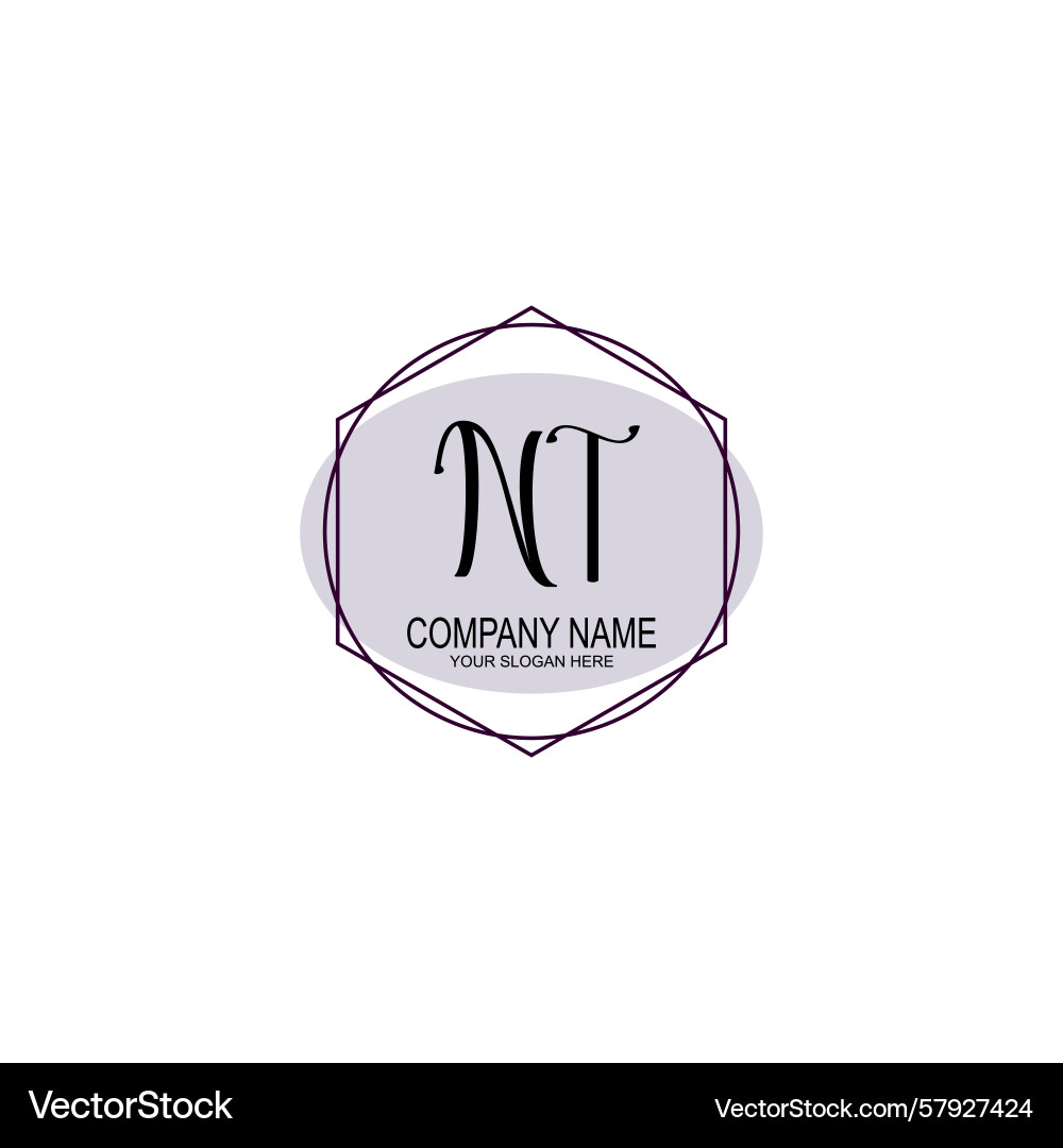 Handwriting logo concepts with initial nt Handwriting logo concepts with initial nt Vector Image