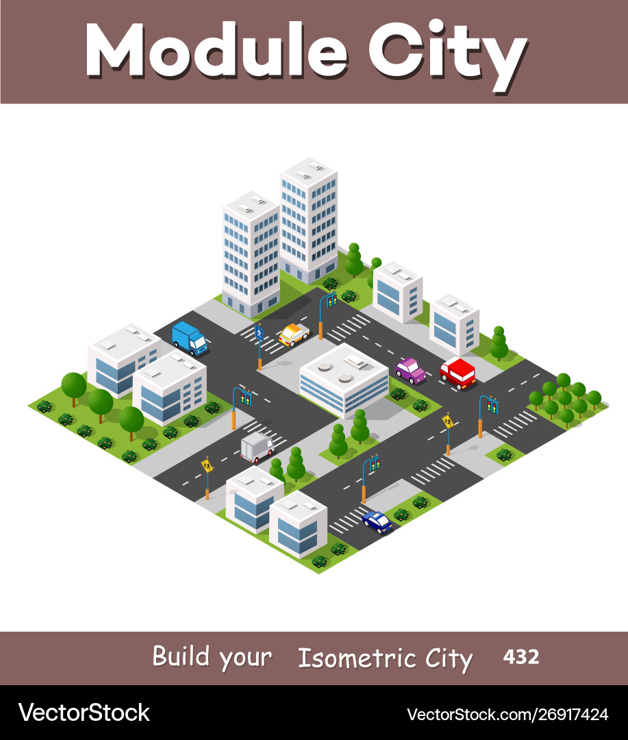 Isometric 3d trees forest Royalty Free Vector Image