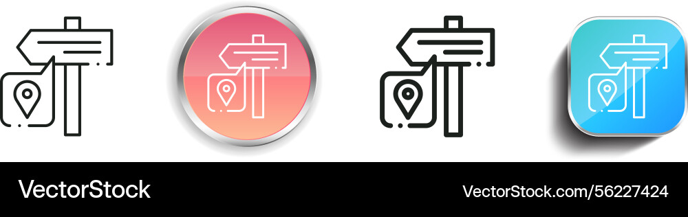 Location icon thin linear regular and button Location icon thin linear regular and button Vector Image