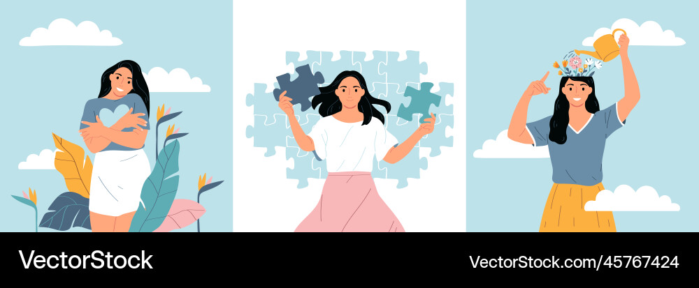 Mental health set Royalty Free Vector Image - VectorStock