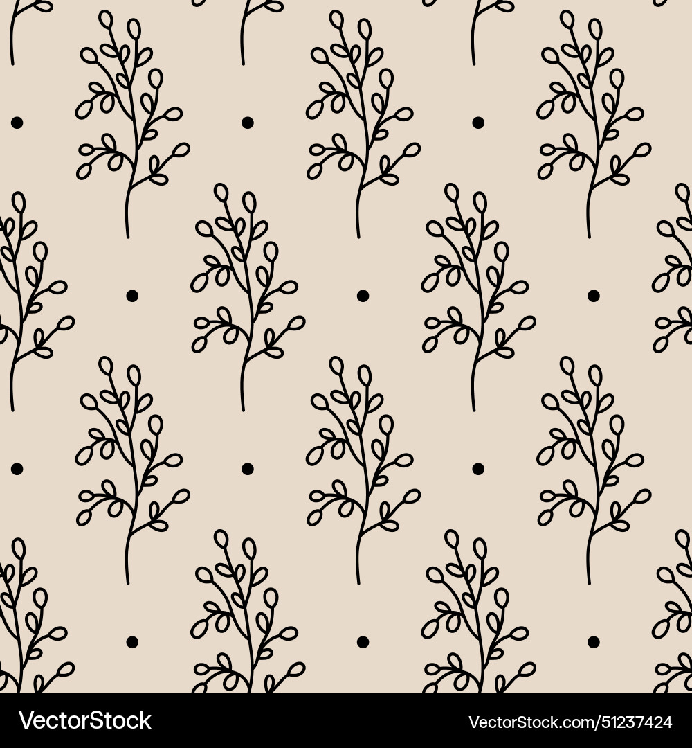 Minimalistic botanical seamless pattern Vector Image