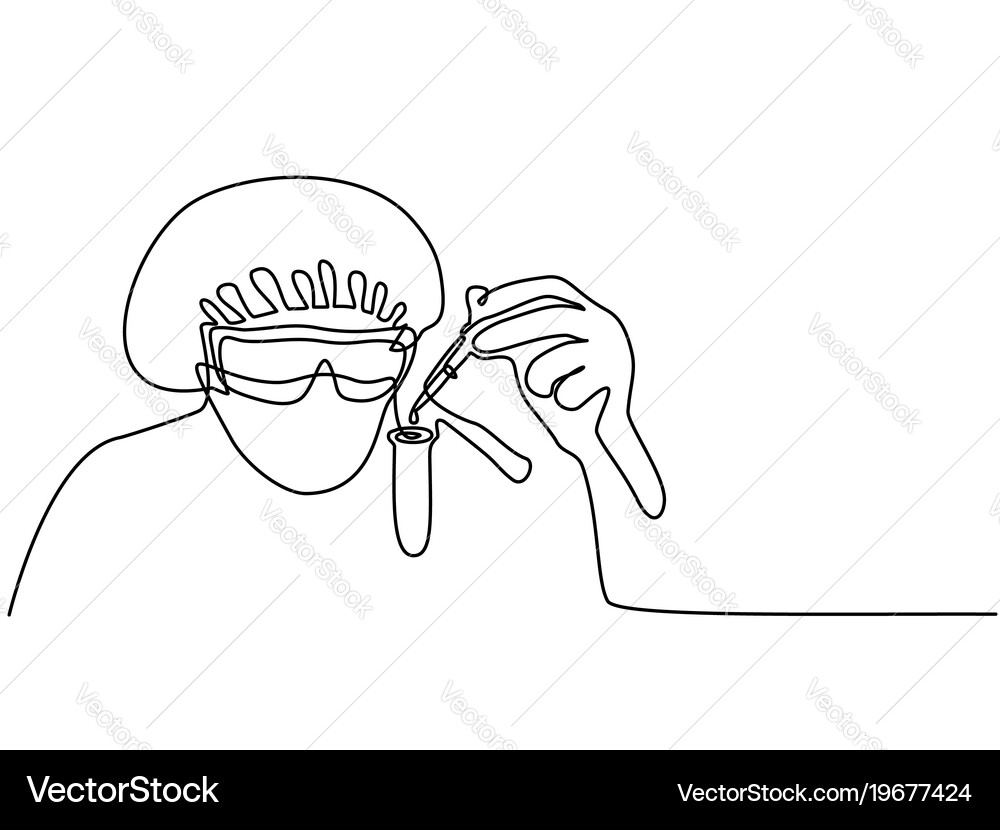 Scientist Analyzing Laboratory Solution vector image