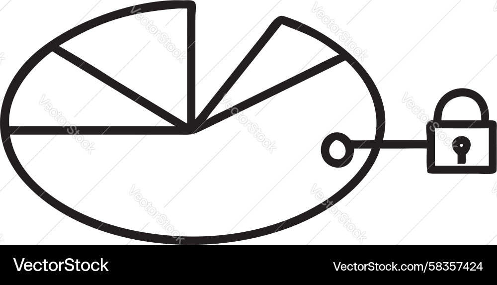 Secure Data Analysis Pie Chart Vector Image
