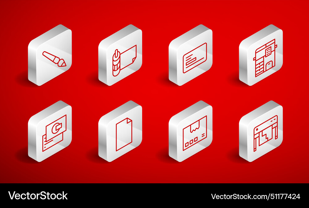 Set line plotter roll of paper business card copy Set line plotter roll of paper business card copy vector image