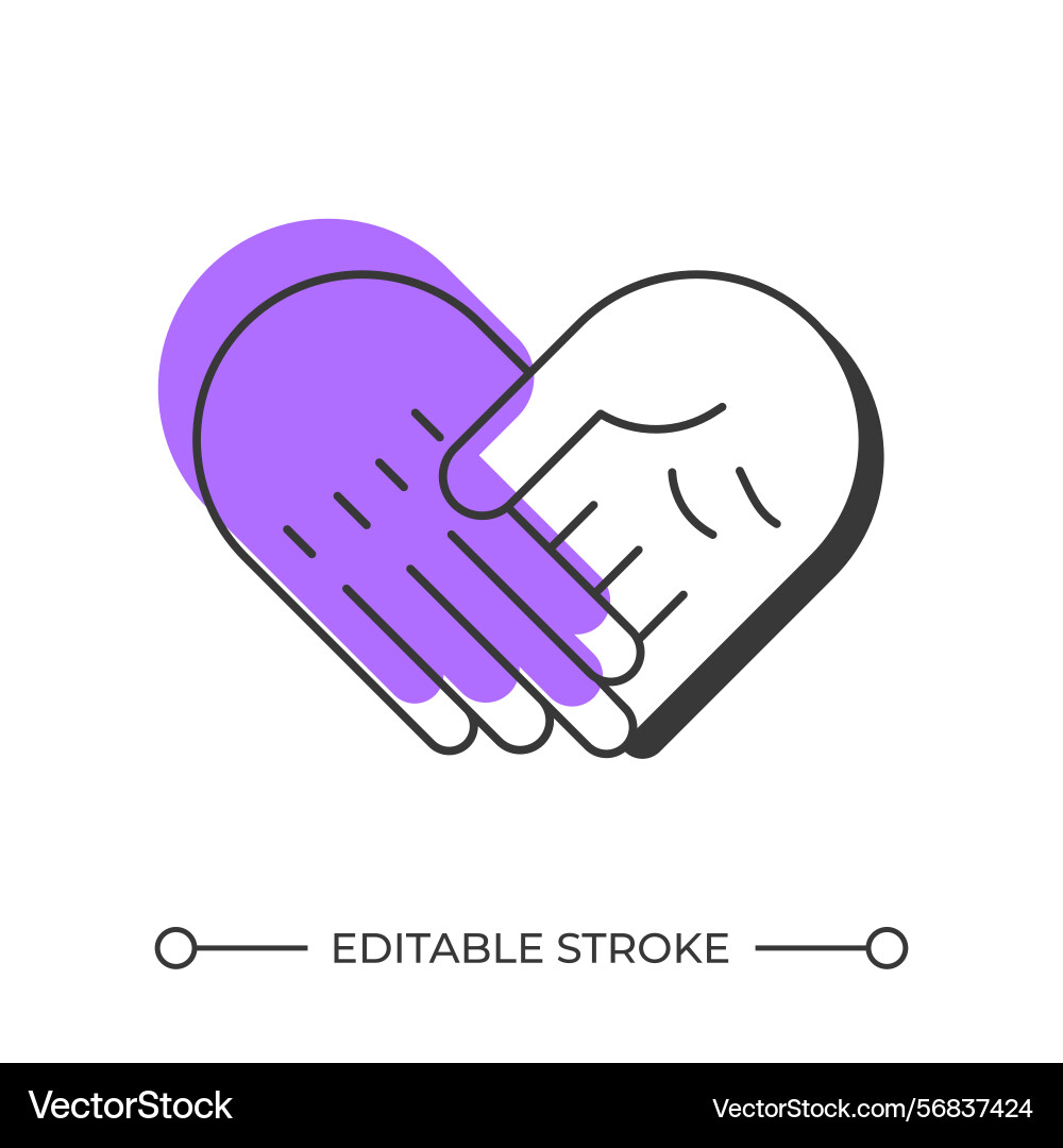 Support offset shadow line icon vector image