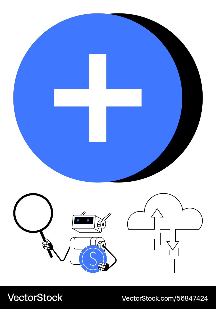 Technology concepts with robot cloud computing Technology concepts with robot cloud computing vector image