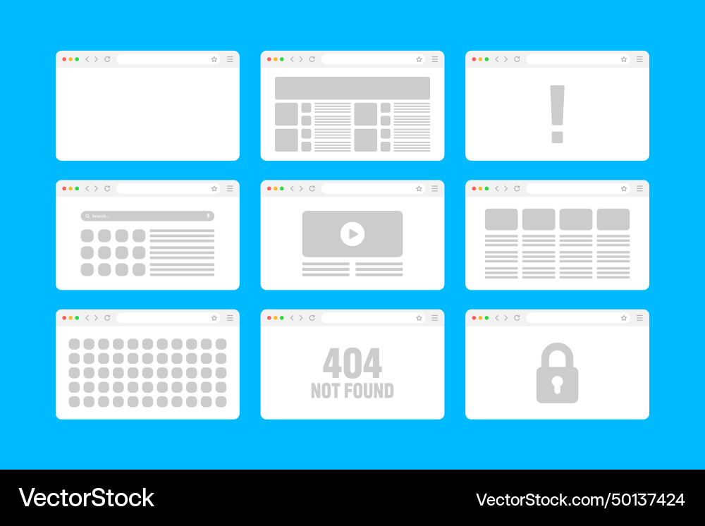 Web-Browser-Fensterseiten-Layout mit toolbar Web-Browser-Fensterseiten-Layout mit toolbar vektorbild
