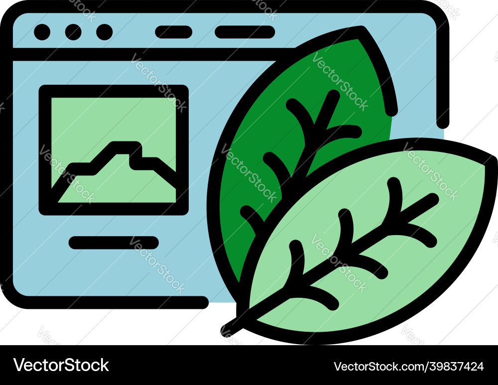 Web page farming robot icon color outline Web page farming robot icon color outline vector image
