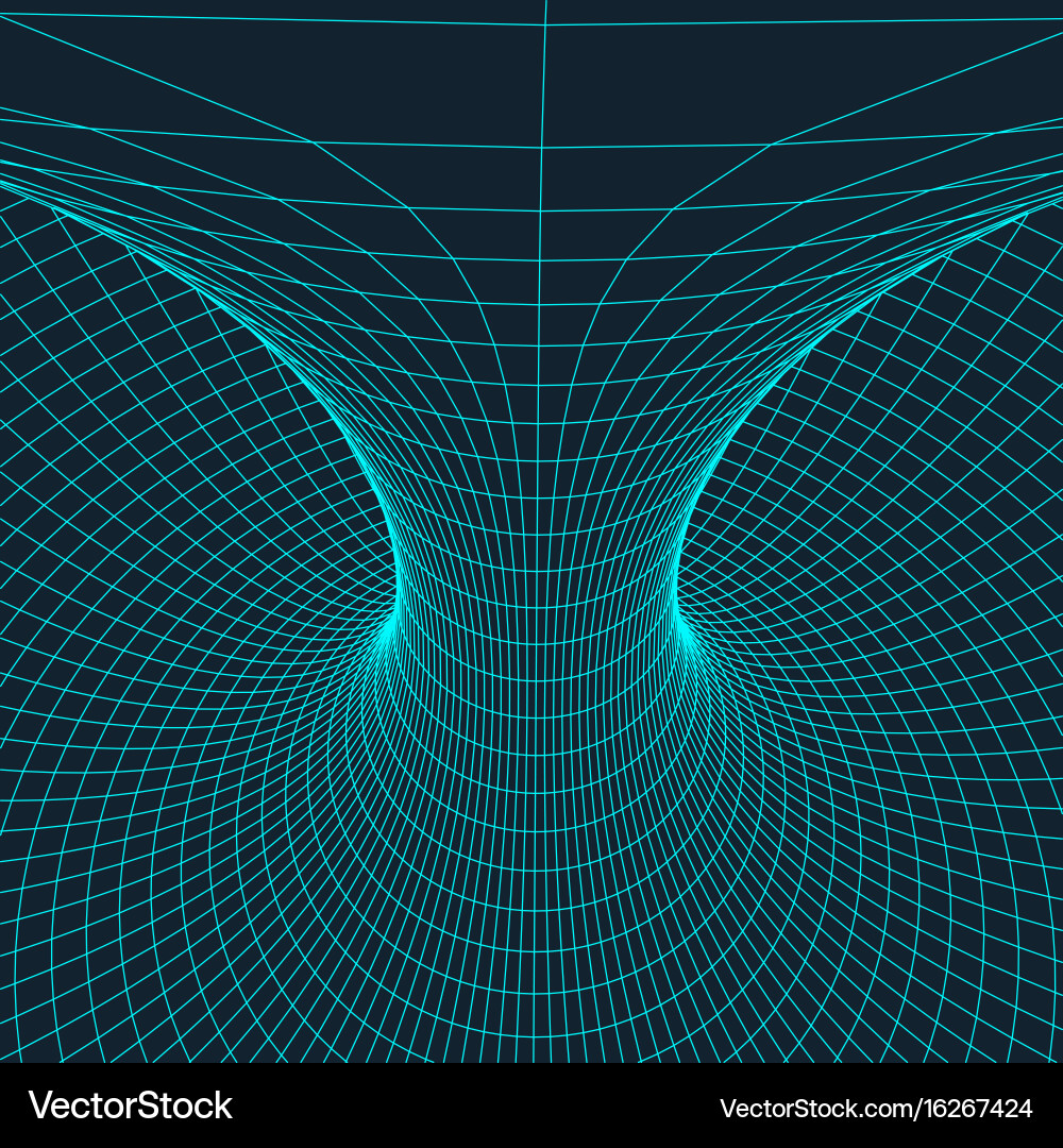 Wireframe torus with connected lines and dots vector image