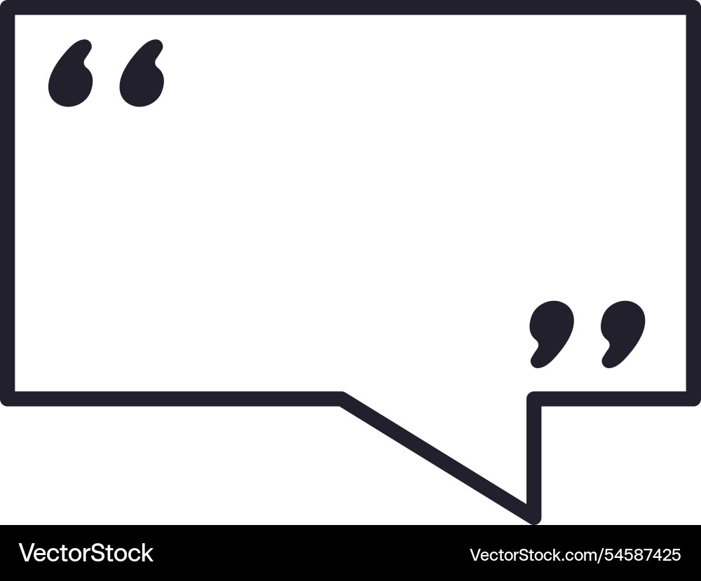 Empty speech bubble featuring double quotation Empty speech bubble featuring double quotation vector image