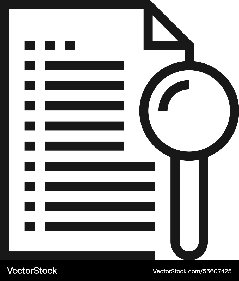 Files search flat line web icon concept Files search flat line web icon concept vector image