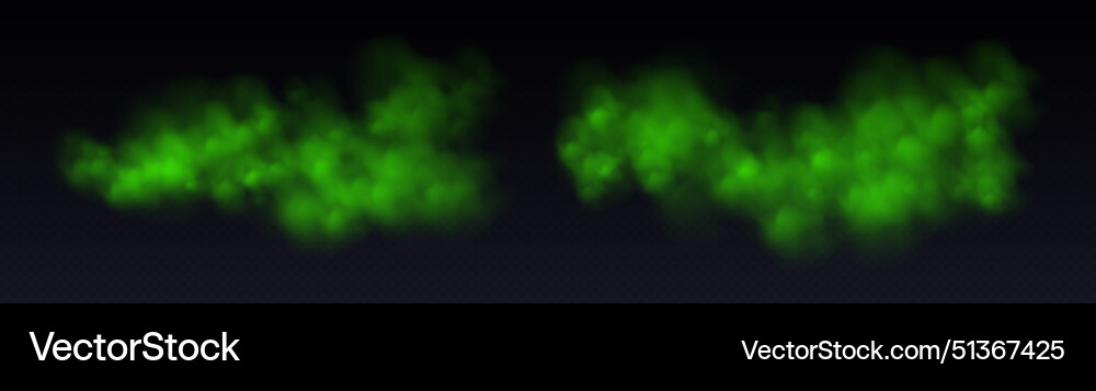 Green smoke clouds toxic vapor or haze isolated Green smoke clouds toxic vapor or haze isolated vector image