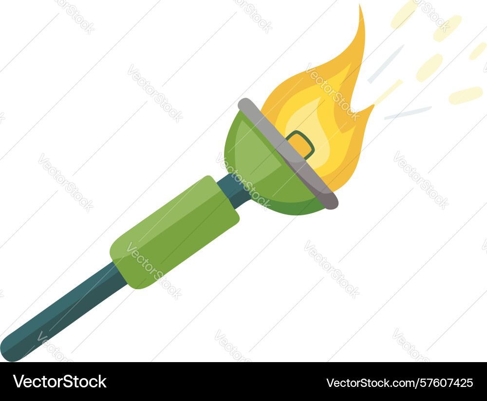 Hand holding flaming torch design generative ai vector image
