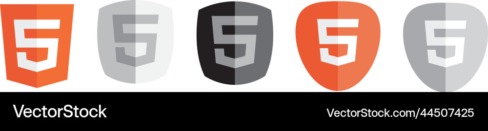 Html5 icon web development logo Html5 icon web development logo vector image