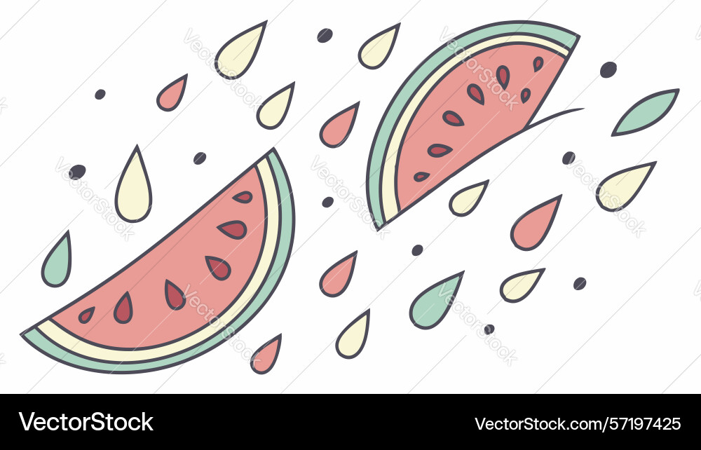 Refreshing watermelon slices with abstract splash Vector Image