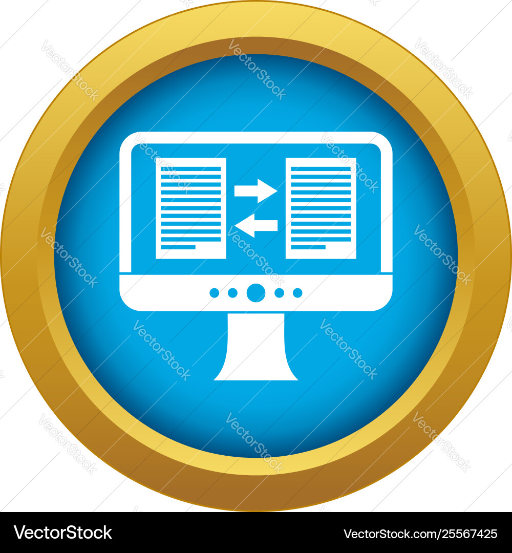 Translator app on screen computer icon blue Translator app on screen computer icon blue vector image