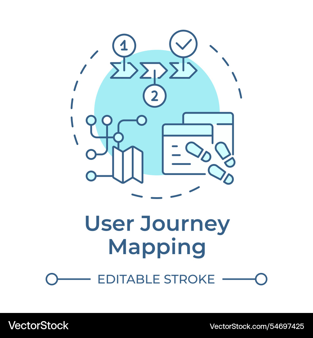 User journey mapping soft blue concept icon User journey mapping soft blue concept icon vector image
