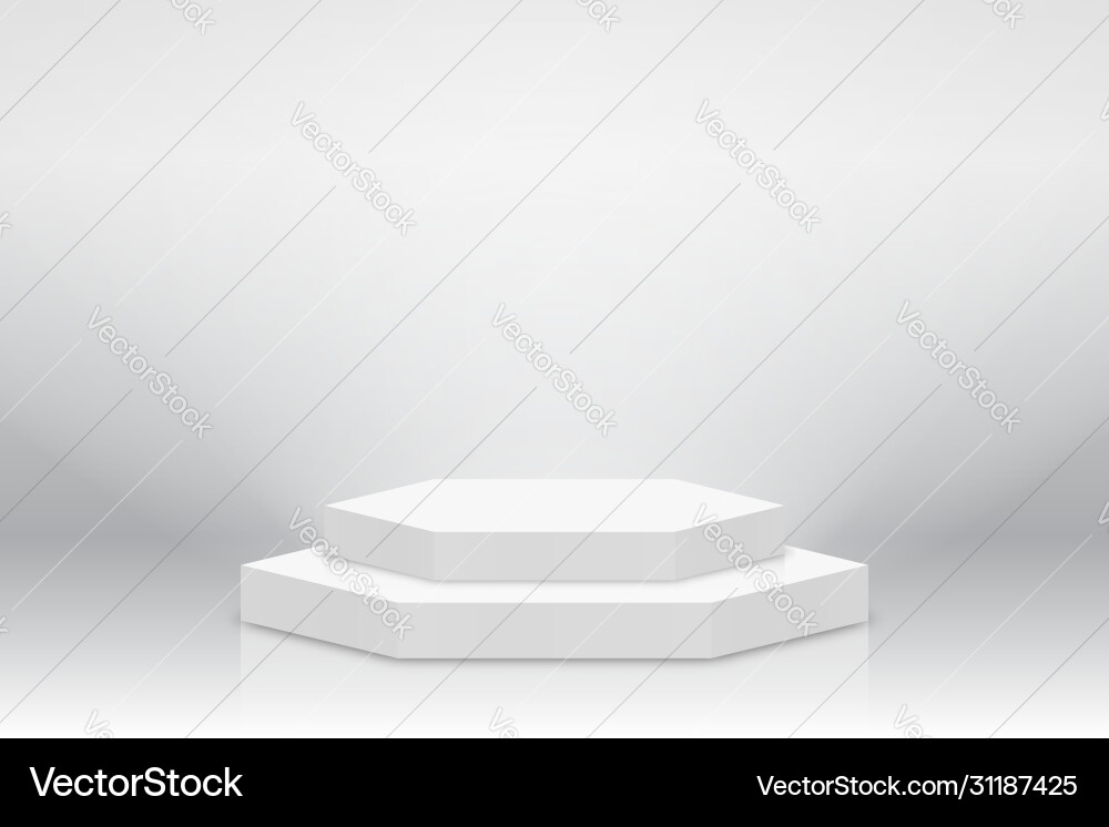White 3d podium mockup in square shape empty White 3d podium mockup in square shape empty vector image