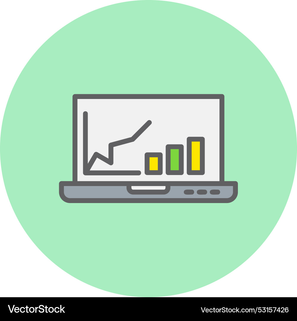 Data line filled circle icon vector image