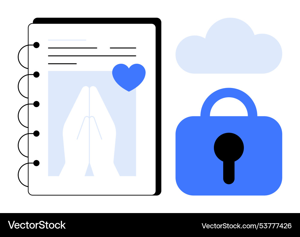 Digital privacy and security with cloud lock Vector Image