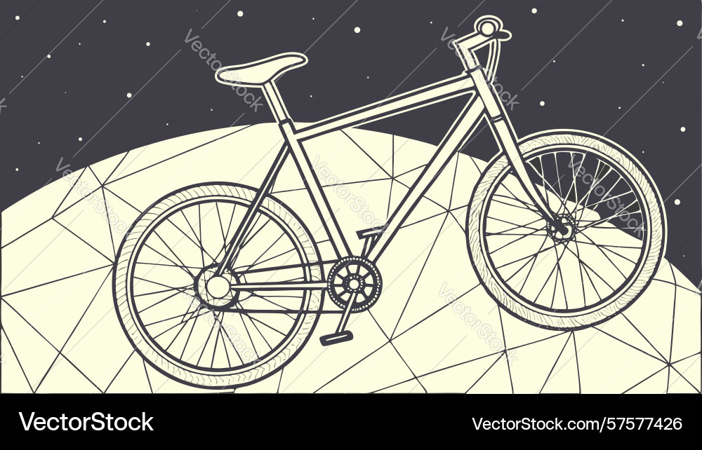 Dynamic bicycle on open road design generative ai vector image