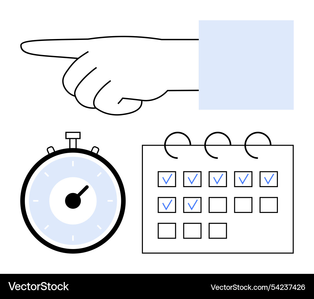 Efficient time management concept with clock Efficient time management concept with clock vector image