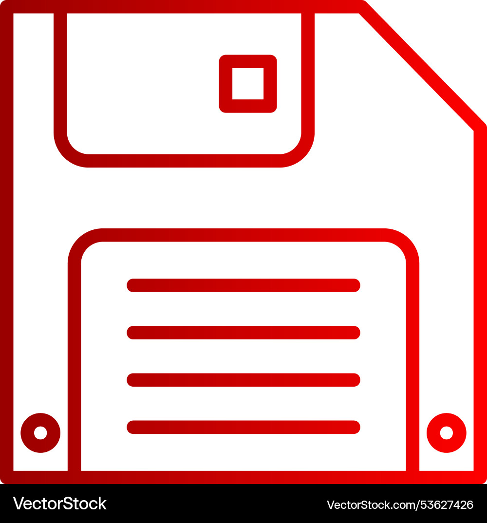 Floppy disk line gradient icon vector image