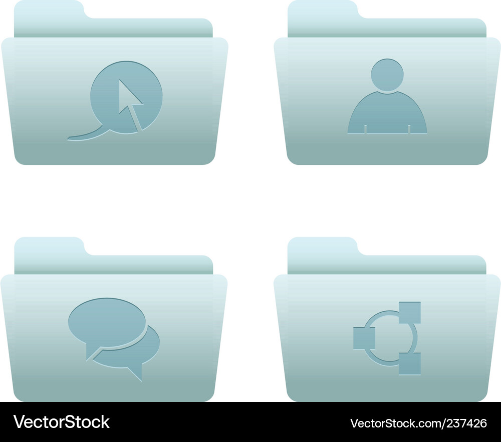 Internet icons folders Vector Image