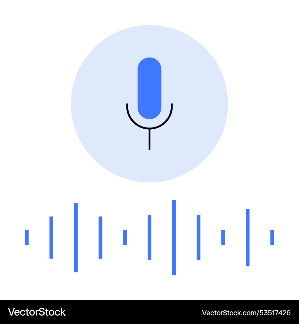 Microphone with audio waveform on light background Microphone with audio waveform on light background vector image
