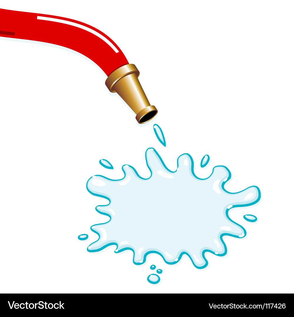 Water Splash Fire Hose Vector Image