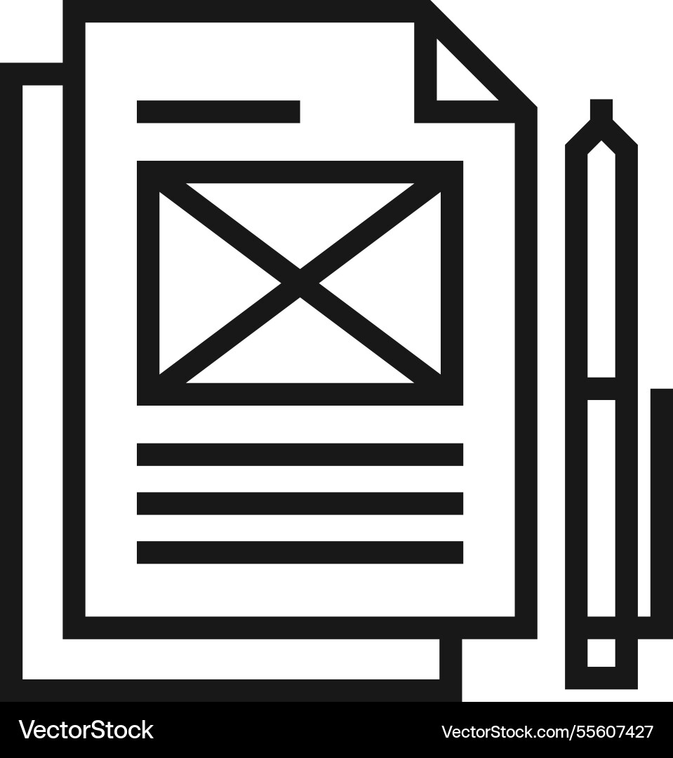 File management flat line web icon concept File management flat line web icon concept Vector Image